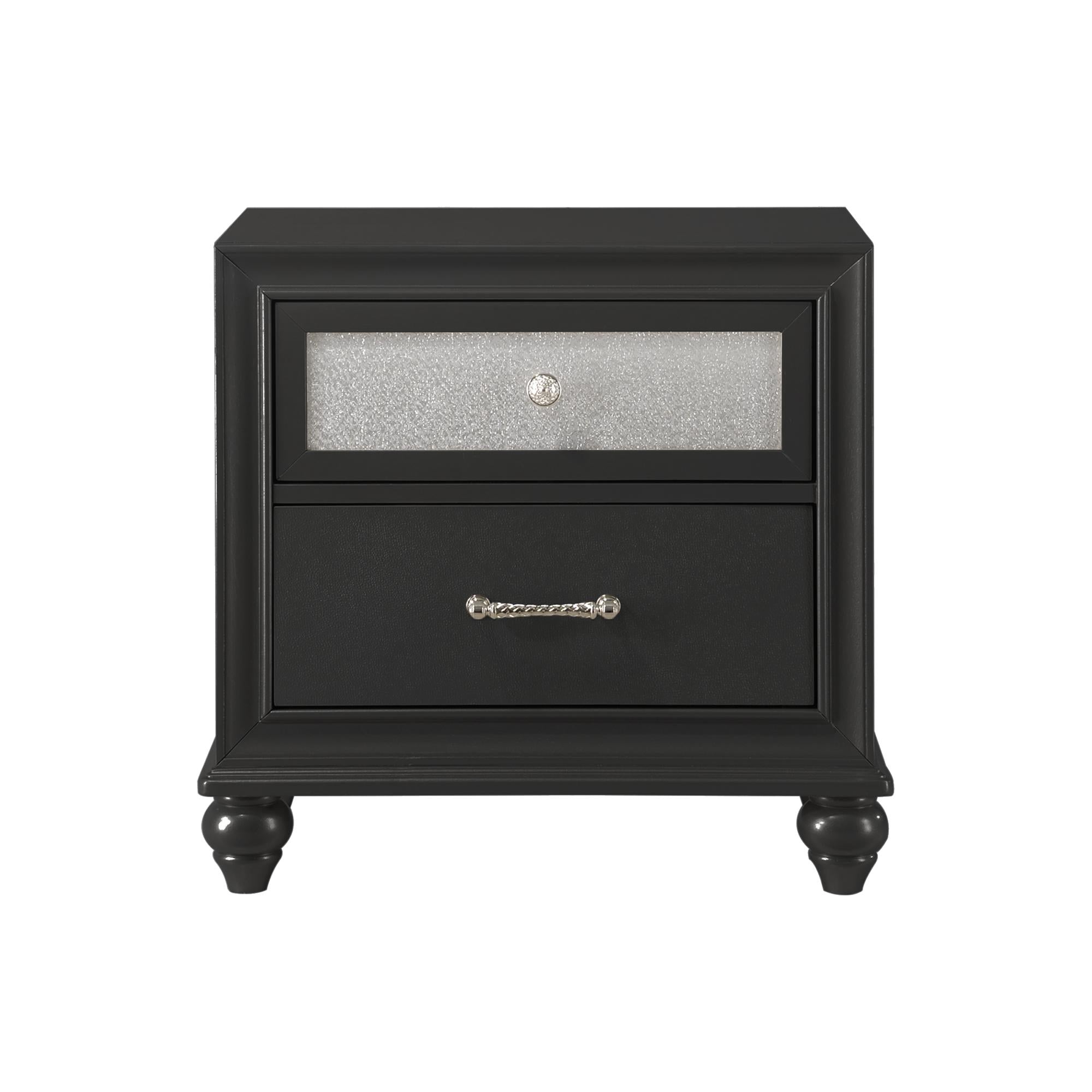 Crown Mark Lila B4398-2 Nightstand - Black IMAGE 1